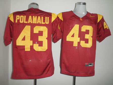USC Trojans 43 Troy Polamal red NCAA College Football Jersey