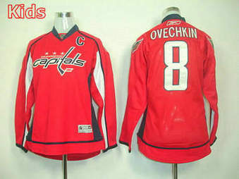 Washington Capitals 8 Alex Ovechkin Kids Jersey Red Hockey
