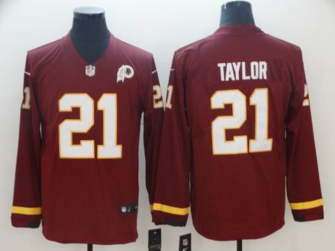 Washington Redskins #21 Taylor red long sleeve jersey