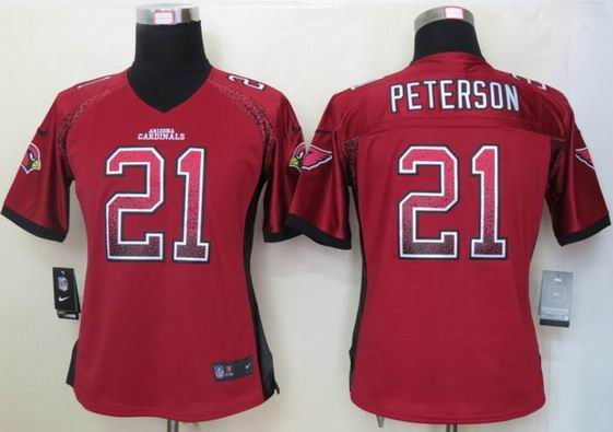 Women 2013 NEW Nike Arizona Cardicals 21 Peterson Drift Fashion Red Elite Jerseys
