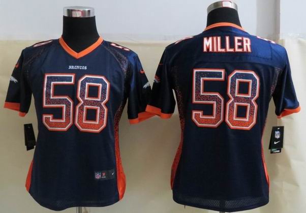 Women 2013 NEW Nike Denver Broncos 58 Miller Drift Fashion Blue Elite Jersey