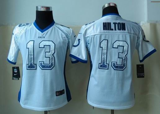 Women 2013 NEW Nike Indianapolis Colts 13 Hilton Drift Fashion White Elite Jerseys