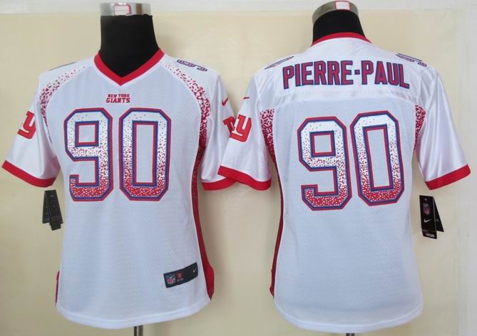 Women 2013 NEW Nike New York Giants 90 Pierre-Paul Drift Fashion White Elite Jerseys