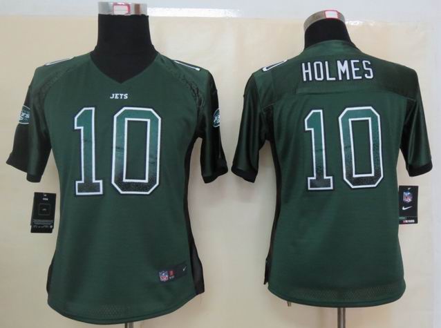 Women 2013 NEW Nike New York Jets 10 Holmes Drift Fashion Green Elite Jerseys