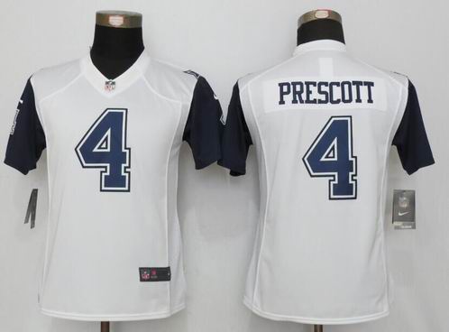 Women Nike Dallas cowboys #4 Prescott white Jersey