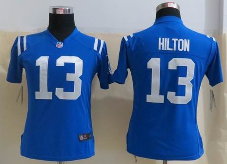 Women Nike Indianapolis Colts 13 Hilton Blue Elite Jersey