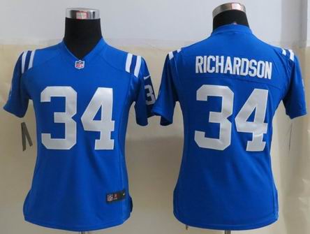 Women Nike Indianapolis Colts 34 Richardson Blue Elite Jersey