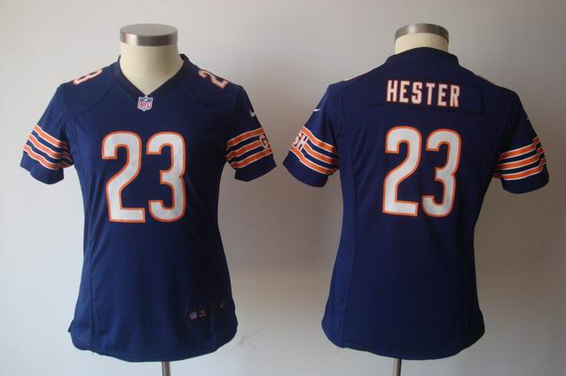 Women Nike NFL Bears 23 Hester blue game jersey