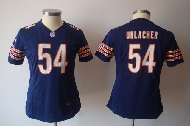 Women Nike NFL Bears 54 Urlacher blue game jersey