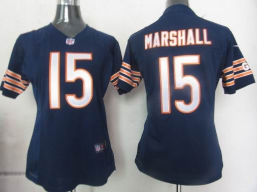 Women Nike NFL Chicago Bears 15 Marshall Blue Jersey