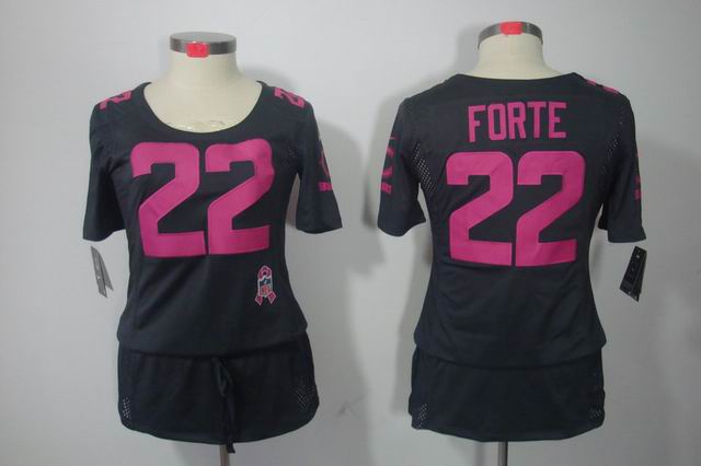 Women Nike NFL Chicago Bears 22 Forte dark grey breast Cancer elite jersey