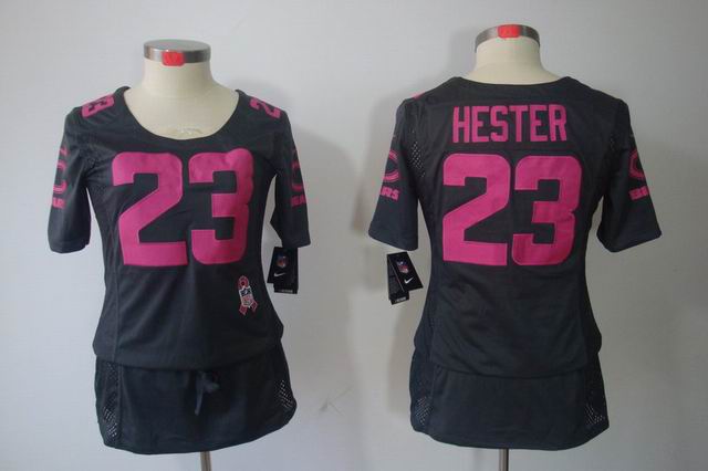 Women Nike NFL Chicago Bears 23 Hester dark grey breast Cancer elite jersey
