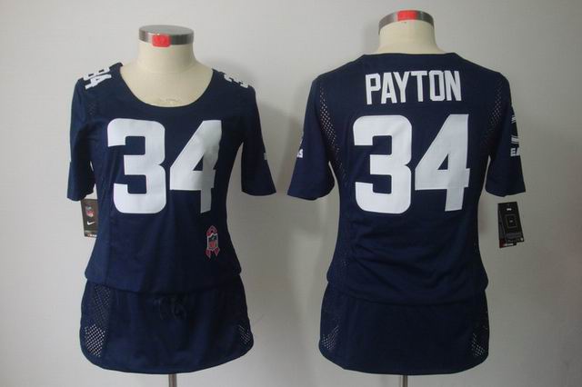 Women Nike NFL Chicago Bears 34 Payton blue breast Cancer elite jersey