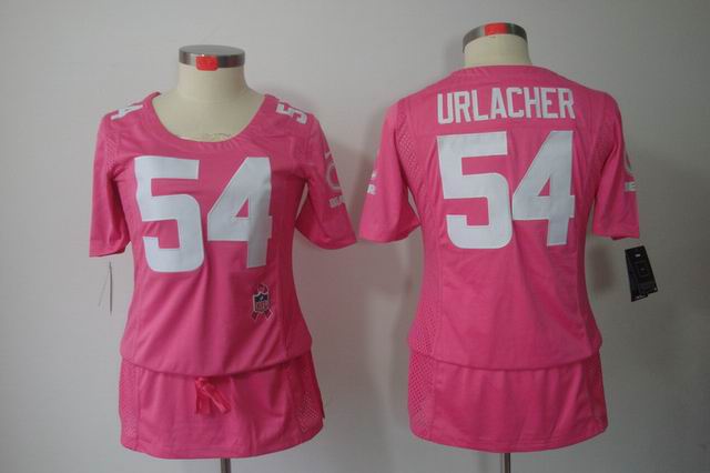 Women Nike NFL Chicago Bears 54 Urlacher pink breast Cancer elite jersey