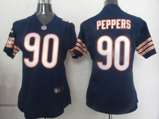 Women Nike NFL Chicago Bears 90 Peppers Blue Jersey