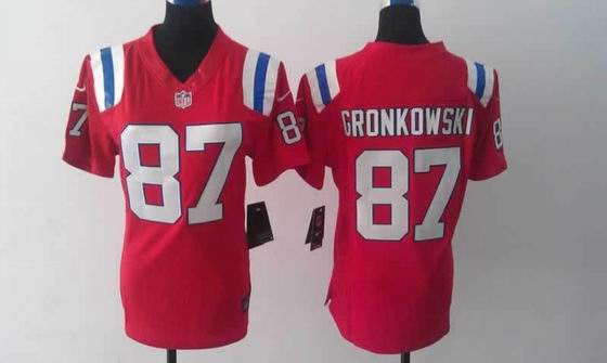 Women Nike NFL New England Patriots 87 Gronkowski red stitched Jersey
