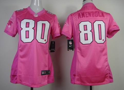 Women Nike New England Patriots 80 Amendola pink Jersey with heart