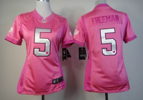 Women Nike Tampa Bay Buccaneers 5 Freeman pink Jersey with heart