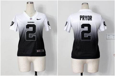 Women nfl Raiders 2 Pryor Drift Fashion II white black Jersey
