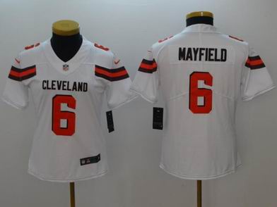 Women nike nfl Cleveland Browns #6 Mayfield white rush II jersey