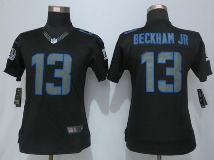 Women nike nfl Giants 13 Beckham jr Impact Limited Black Jersey