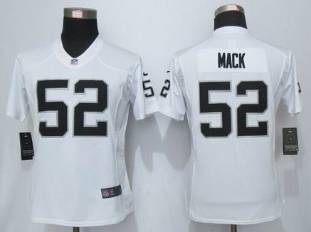 Women nike nfl Oakland Raiders 52 Mack White Limited Jersey