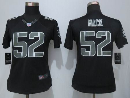 Women nike nfl Raiders 52 Mack Impact Limited Black Jersey