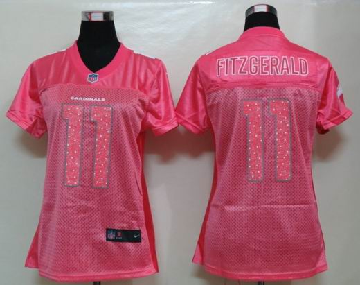 Womens Nike Arizona Cardicals 11 Fitzgerald Pink Elite Jerseys