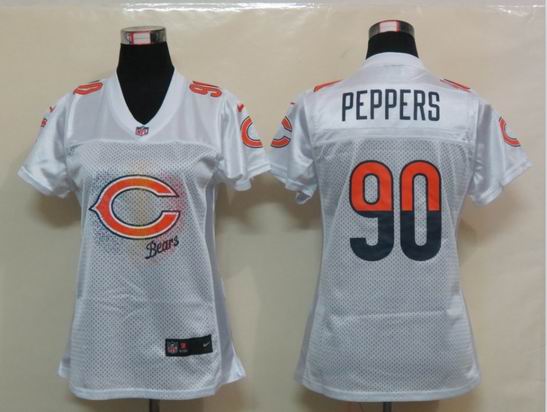Womens Nike Chicago Bears 90 Peppers White Elite Jerseys