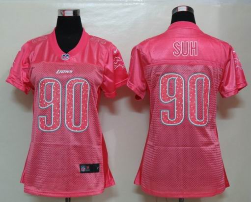 Womens Nike Detroit Lions 90 Suh Pink Elite Jerseys