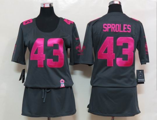 Womens Nike New Orleans Saints 43 Sproles Elite breast Cancer Awareness Dark grey Jersey