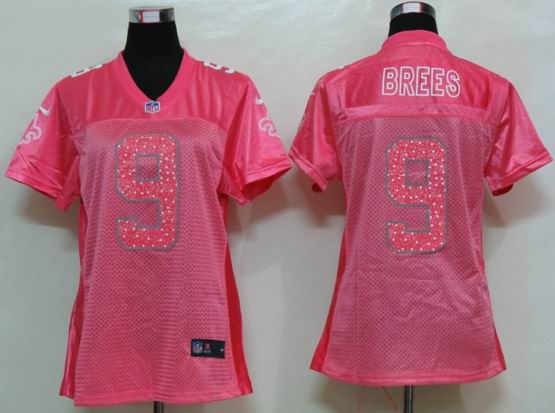 Womens Nike New Orleans Saints 9 Brees Pink Elite Jersey