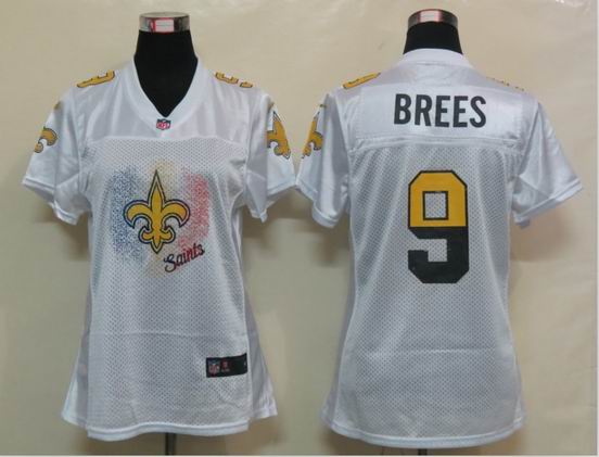 Womens Nike New Orleans Saints 9 Brees White Elite Jerseys