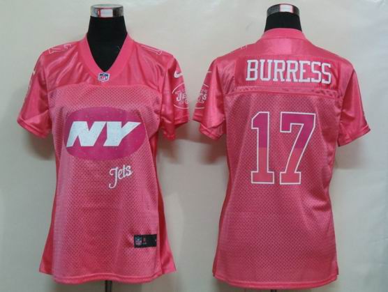 Womens Nike New York Jets 17 Burress Pink Elite Jerse