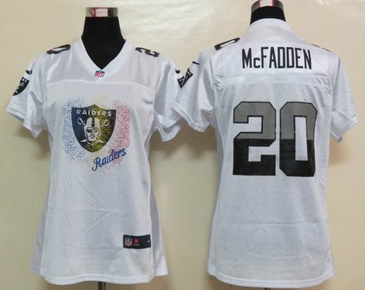 Womens Nike Oakland Raiders 20 Mcfadden White fem fan Elite Jerseys