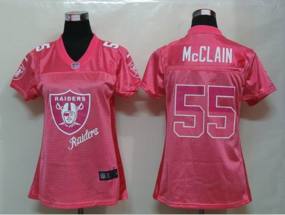 Womens Nike Oakland Raiders 55 McClain Pink Elite Jerseys