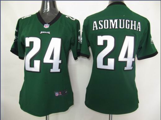 Womens Nike Philadelphia Eagles 24 Asomugha Green Elite Jersey