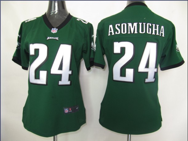 Womens Nike Philadelphia Eagles 24 Asomugha Green Elite Jersey