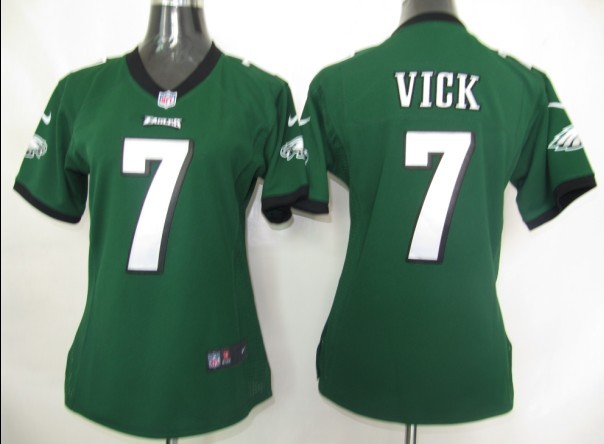 Womens Nike Philadelphia Eagles 7 Vick Green Elite Jersey