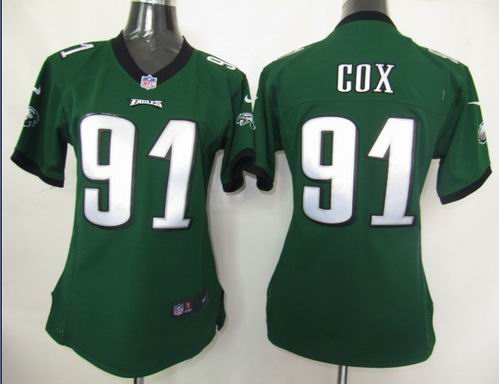 Womens Nike Philadelphia Eagles 91 Cox Green Elite Jersey