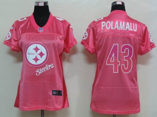 Womens Nike Pittsburgh Steelers 43 Popamalu Pink Elite Jerseys