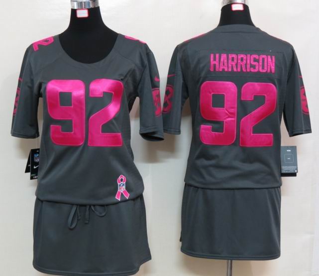Womens Nike Pittsburgh Steelers 92 Harrison Elite breast Cancer Awareness Dark grey Jersey