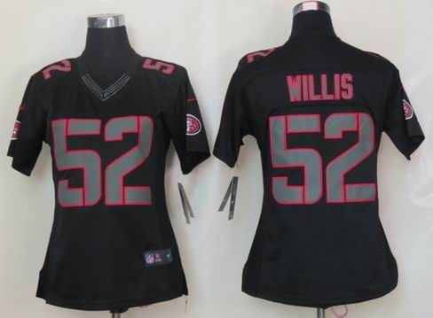 Womens Nike San Francisco 49ers 52 Willis Impact Limited Black Jerseys