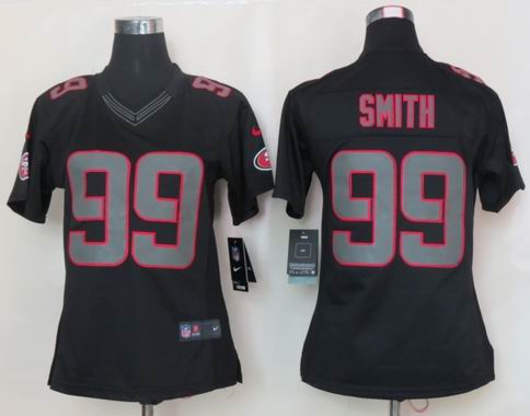 Womens Nike San Francisco 49ers 99 Smith Impact Limited Black Jerseys