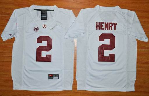 Youth Alabama Crimson Tide Derrick Henry 2 Diamond Quest College Football Limited Jerseys - White