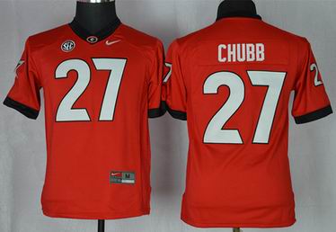 Youth Georgia Bulldogs Nick Chubb 27 College Football Limited Jerseys - Red