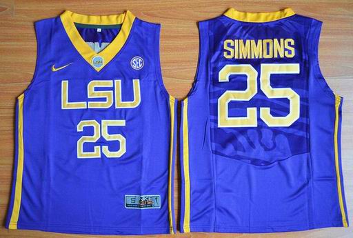 Youth LSU Tigers #25 Ben Simmons NCAA Basketball Elite Jersey Purple