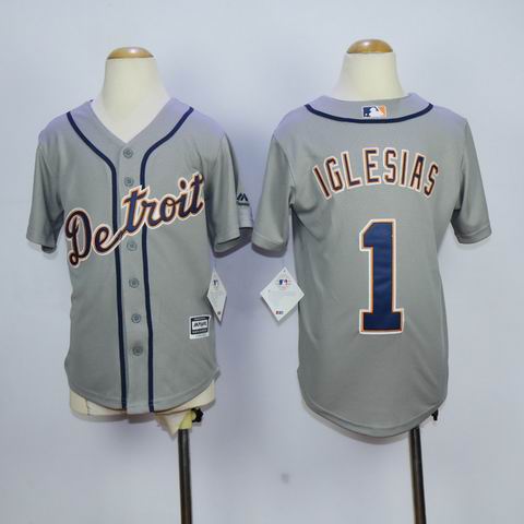 Youth MLB Detroit Tigers #1 Iglesias grey jersey