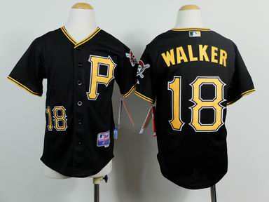 Youth MLB Priates 18# Walker black jersey