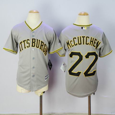 Youth MLB Priates 22 Mccutchen grey jersey